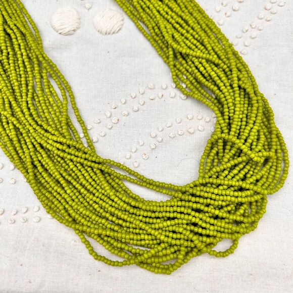 Green Multi Strand Seed Bead 18” Necklace (smalls) - Picture 2 of 5